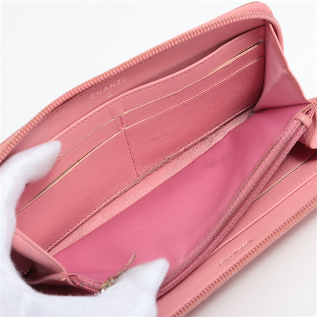 Top Quality Chanel Camelia  Round  Wallet Pink Silver Gold  17th