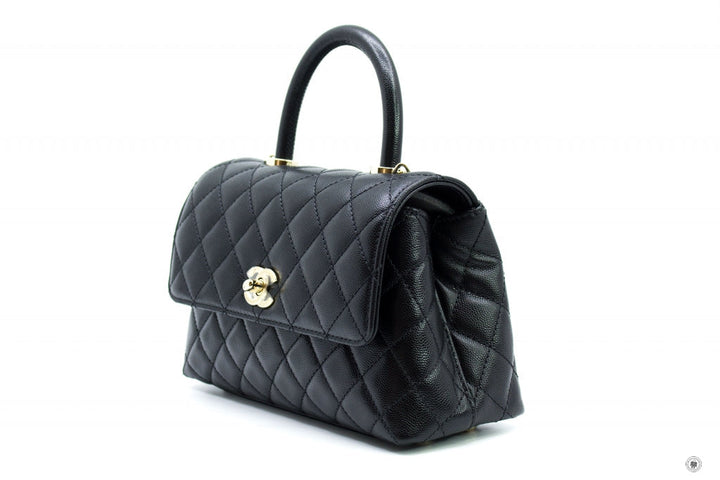 Top Quality Chanel A92990 B05061 Small Coco Handle Black / 94305 Caviar Shoulder Bags Pbhw
