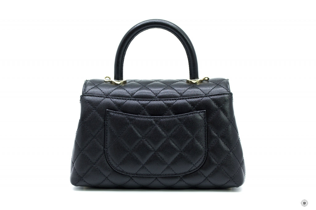 Top Quality Chanel A92990 B05061 Small Coco Handle Black / 94305 Caviar Shoulder Bags Pbhw