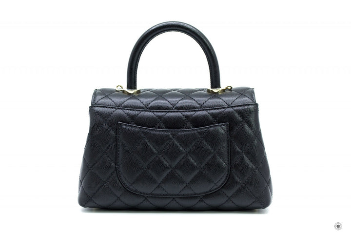 Top Quality Chanel A92990 B05061 Small Coco Handle Black / 94305 Caviar Shoulder Bags Pbhw