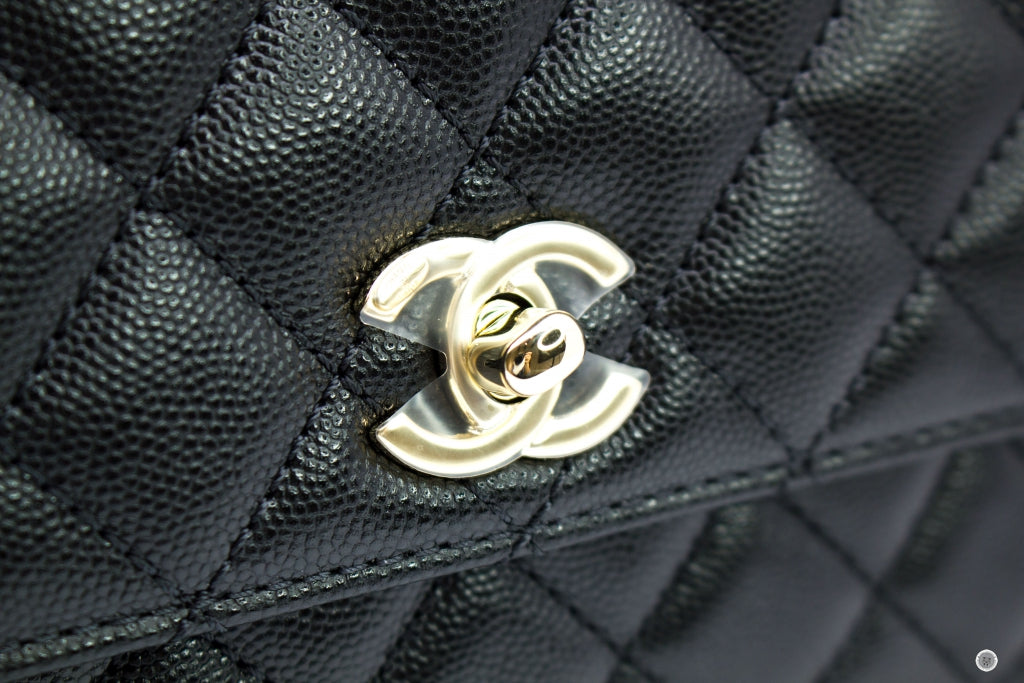 Top Quality Chanel A92990 B05061 Small Coco Handle Black / 94305 Caviar Shoulder Bags Pbhw