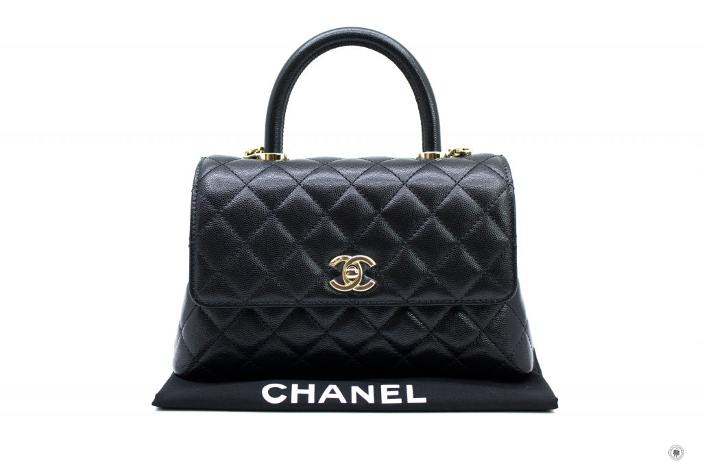Top Quality Chanel A92990 B05061 Small Coco Handle Black / 94305 Caviar Shoulder Bags Pbhw