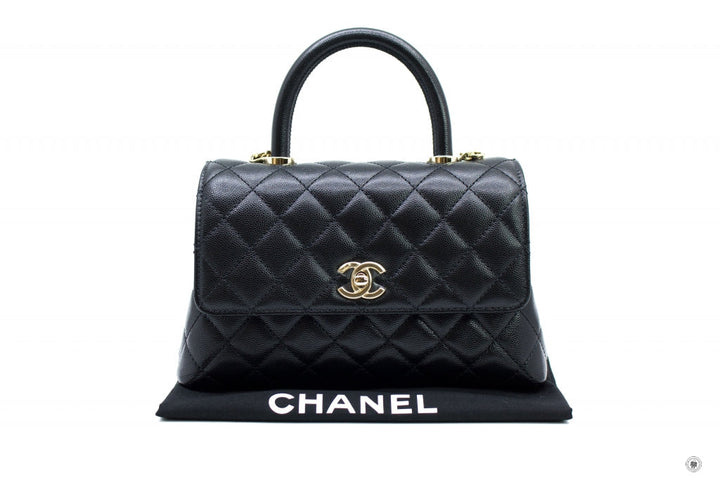 Top Quality Chanel A92990 B05061 Small Coco Handle Black / 94305 Caviar Shoulder Bags Pbhw