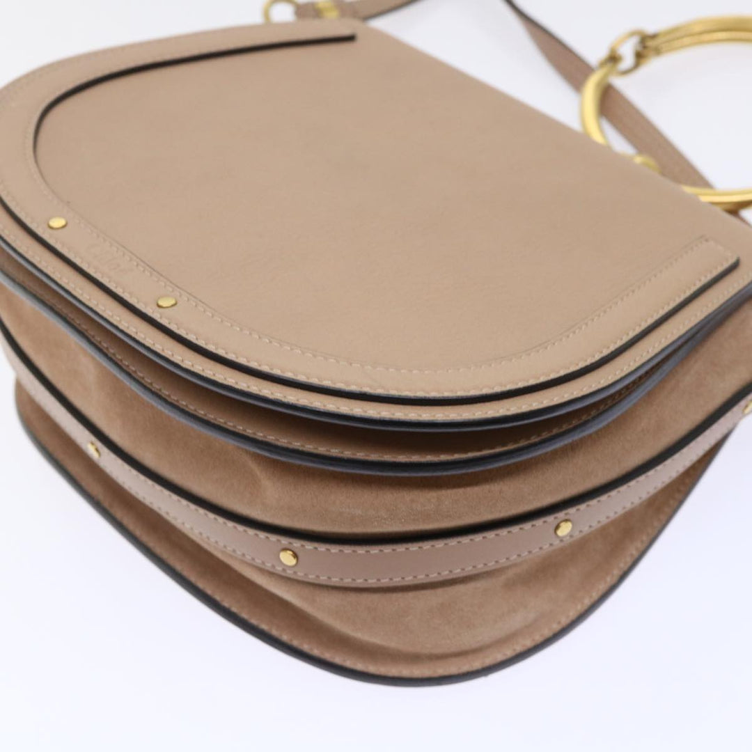 Chloe Nile Small Bracelet Hand Bag Leather 2way Beige 53274