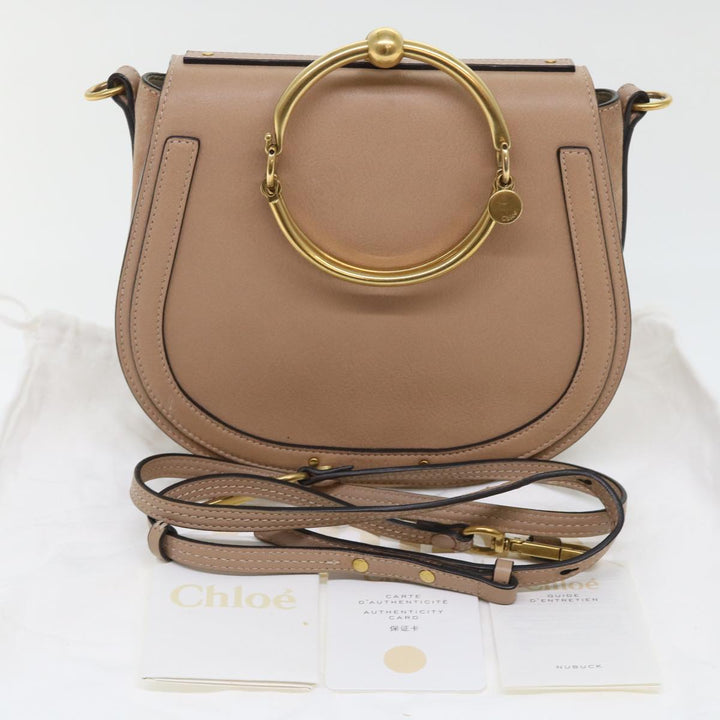Chloe Nile Small Bracelet Hand Bag Leather 2way Beige 53274
