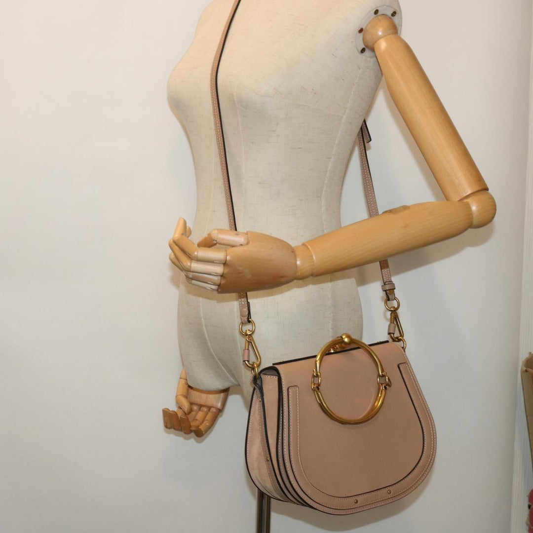 Chloe Nile Small Bracelet Hand Bag Leather 2way Beige 53274