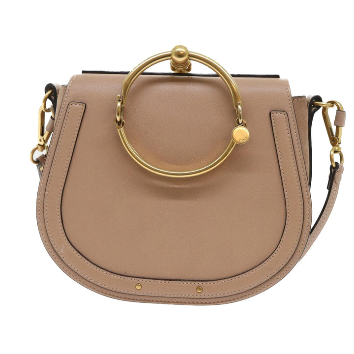 Chloe Nile Small Bracelet Hand Bag Leather 2way Beige 53274