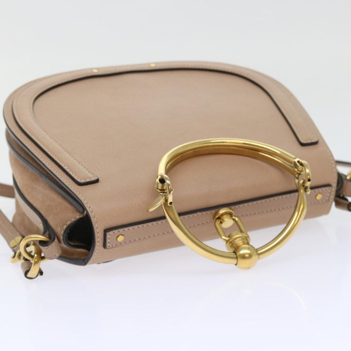 Chloe Nile Small Bracelet Hand Bag Leather 2way Beige 53274