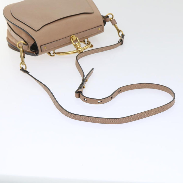 Chloe Nile Small Bracelet Hand Bag Leather 2way Beige 53274