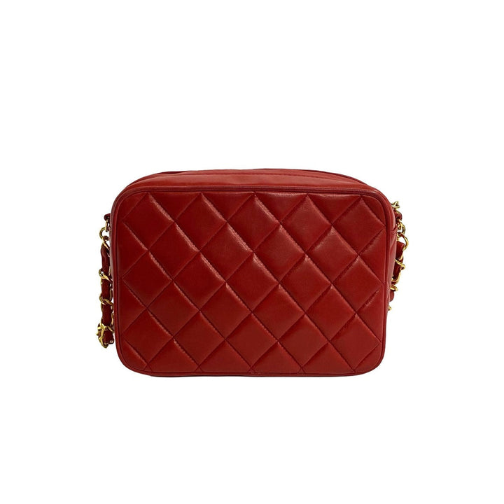 Top Quality Chanel Lambskin Matelasse Tassel Chain Shoulder Bag Red