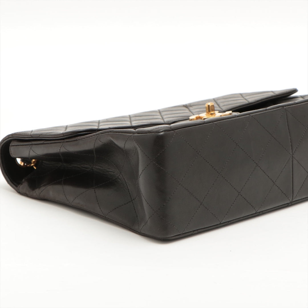 Top Quality Chanel DECAMATRASE Lambskinkin Single Flap Double Chain Bag Black Gold  4th