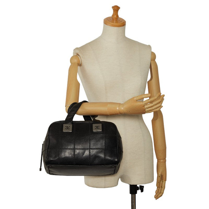 Top Quality Chanel Coco Handbag Mini Boston Bag Black Leather  Chanel