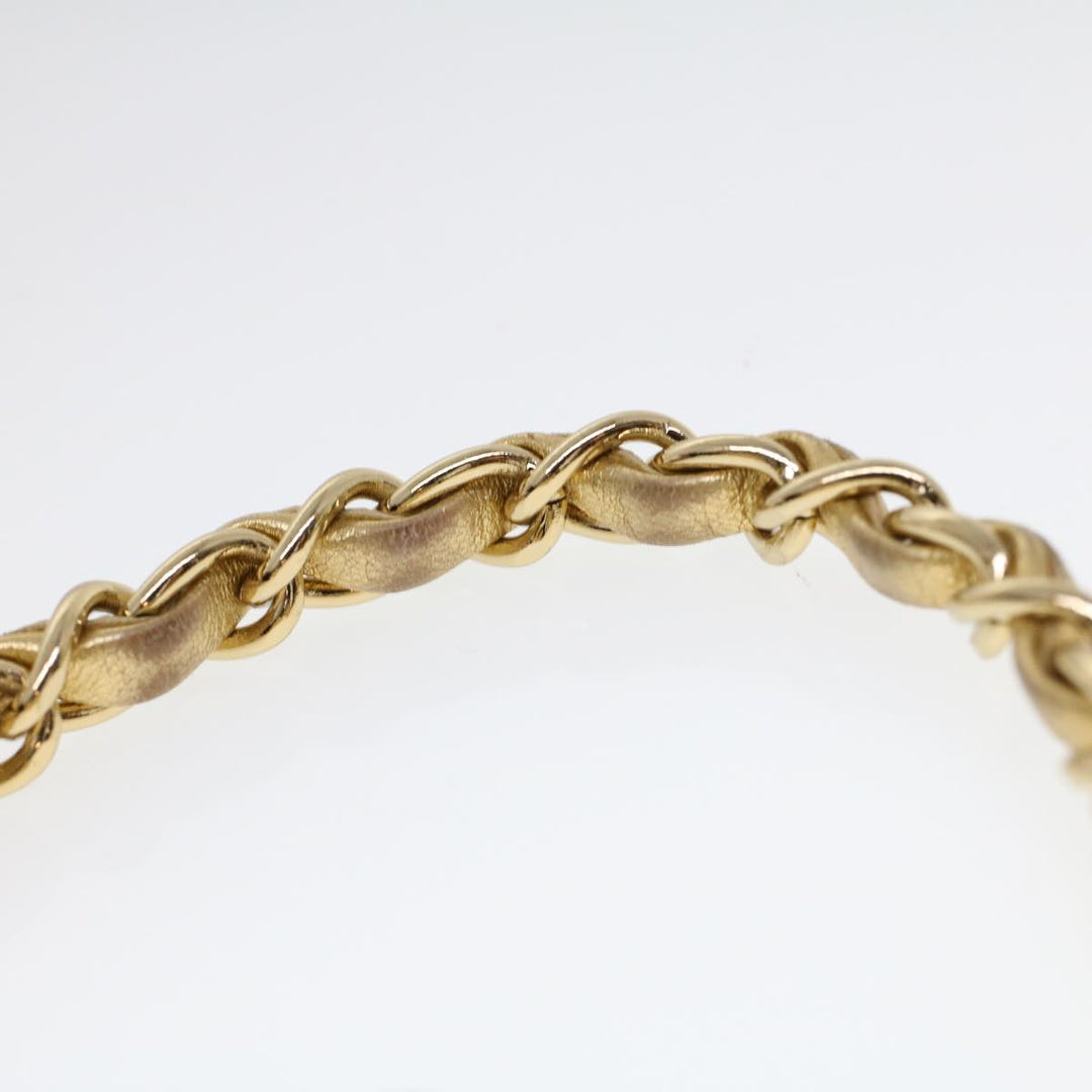 Chanel Matelasse Turn Lock Chain Shoulder Bag Lamb Skin Gold CC Auth 53752A