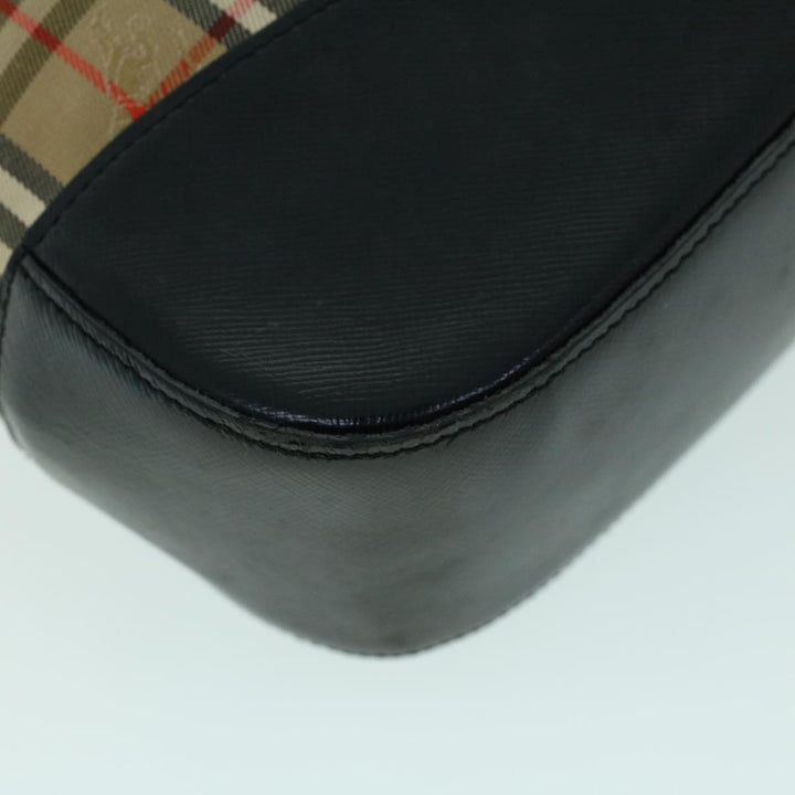 BURBERRYSs Nova Check Shoulder Bag Canvas Leather Beige Black Auth 53788