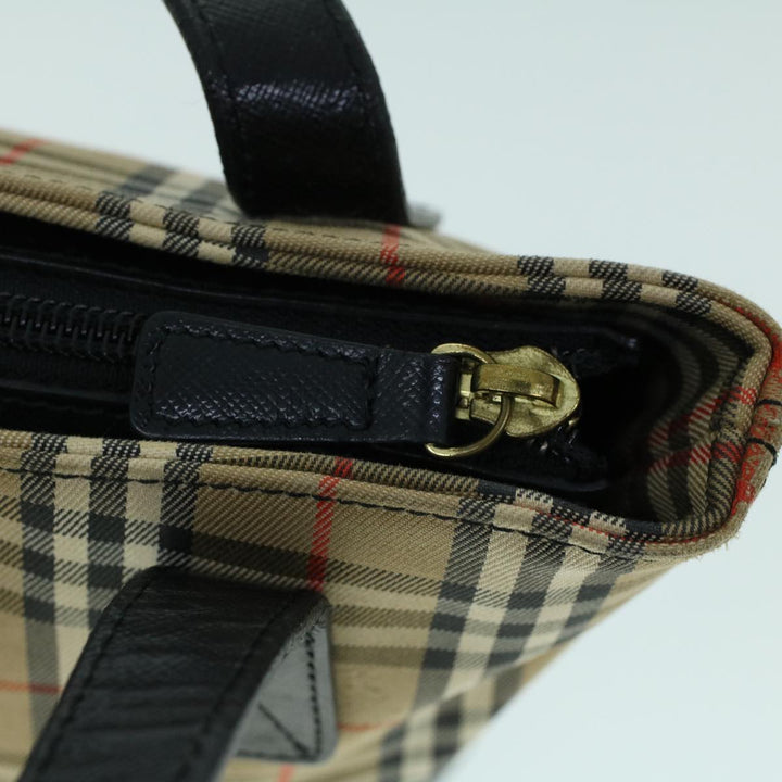 BURBERRYSs Nova Check Shoulder Bag Canvas Leather Beige Black Auth 53788