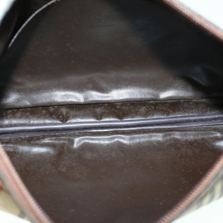 BurberrySs Nova Check Clutch Bag Canvas Leather Beige Brown Auth 53792