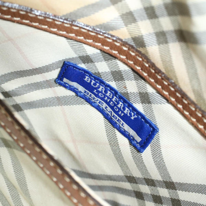 Burberry Nova Check Blue Label Hand Bag Canvas Leather Beige Brown Auth 53793