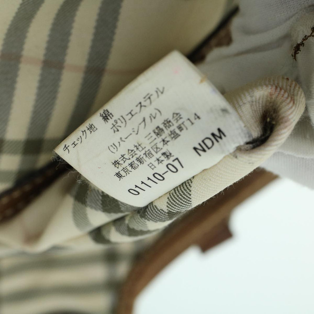 Burberry Nova Check Blue Label Hand Bag Canvas Leather Beige Brown Auth 53793
