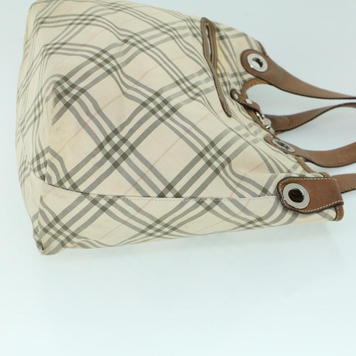 Burberry Nova Check Blue Label Hand Bag Canvas Leather Beige Brown Auth 53793