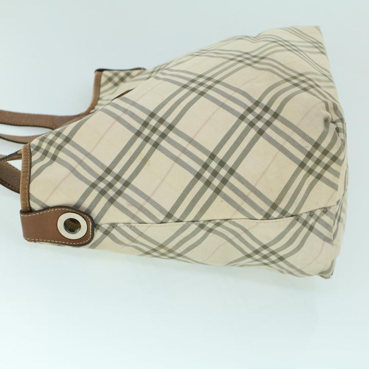 Burberry Nova Check Blue Label Hand Bag Canvas Leather Beige Brown Auth 53793