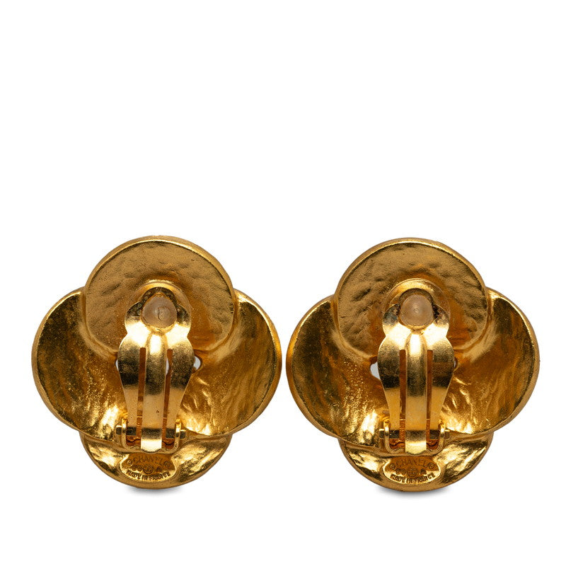Top Quality Chanel Vintage Cocomark Alabesk Clover Earring Gold Makeup  CHANEL