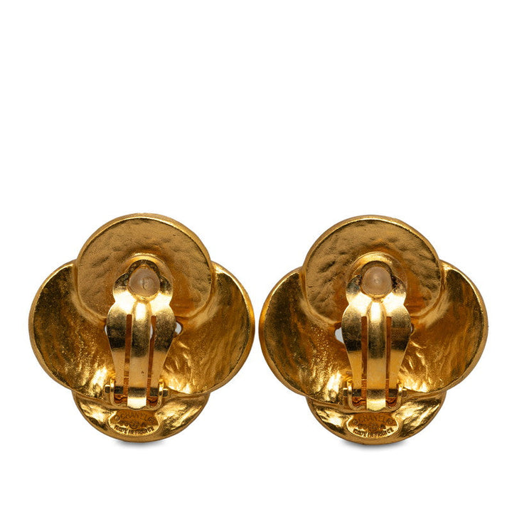 Top Quality Chanel Vintage Cocomark Alabesk Clover Earring Gold Makeup  CHANEL