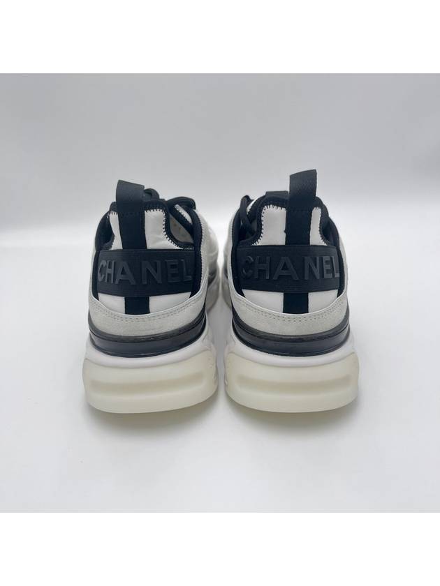 Mixed Fiber Suede Low Top Sneakers White Chanel