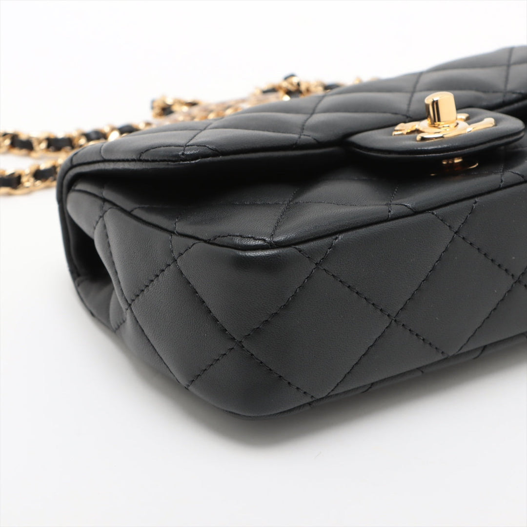 Top Quality Chanel Mini Matrasse  2WAY Shoulder Bag Top Handle Black G Gold