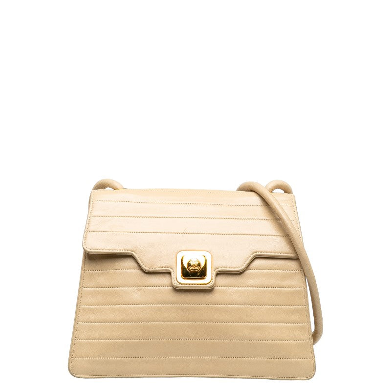 Top Quality Chanel Vintage Flap Shoulder Bag Lambskin Beige Ladies