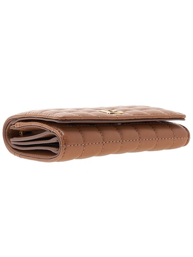 Burberry Quilted Leather Small Lola Half Wallet Brown