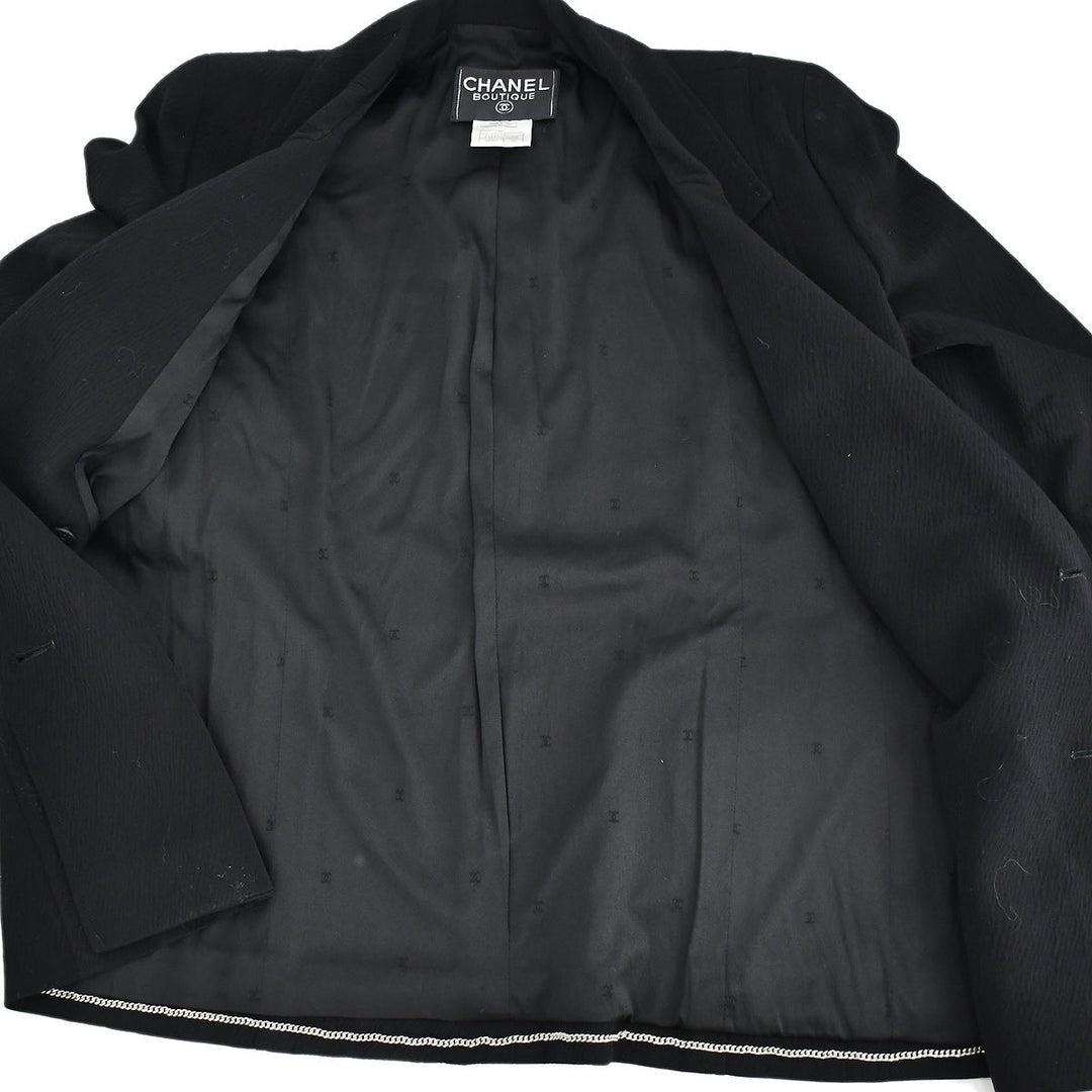 Top Quality Chanel Double Breasted Jacket Black 98A #38