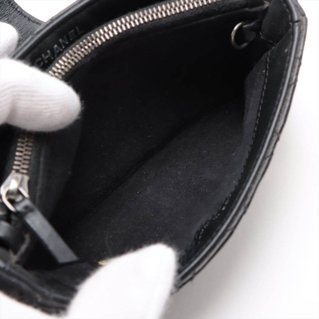 Top Quality Chanel Matrasse Leather Chain Shoulder Bag Black Silver Gold  20th