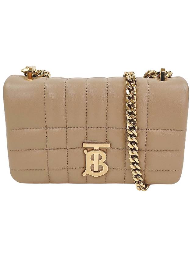 Burberry Lola Quilted Leather Mini Shoulder Bag Beige