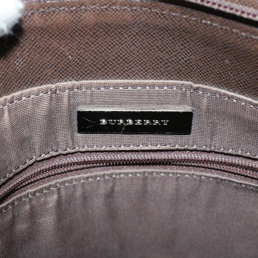 Burberry Nova Check Tote Bag Canvas Leather Beige Brown Auth 54021