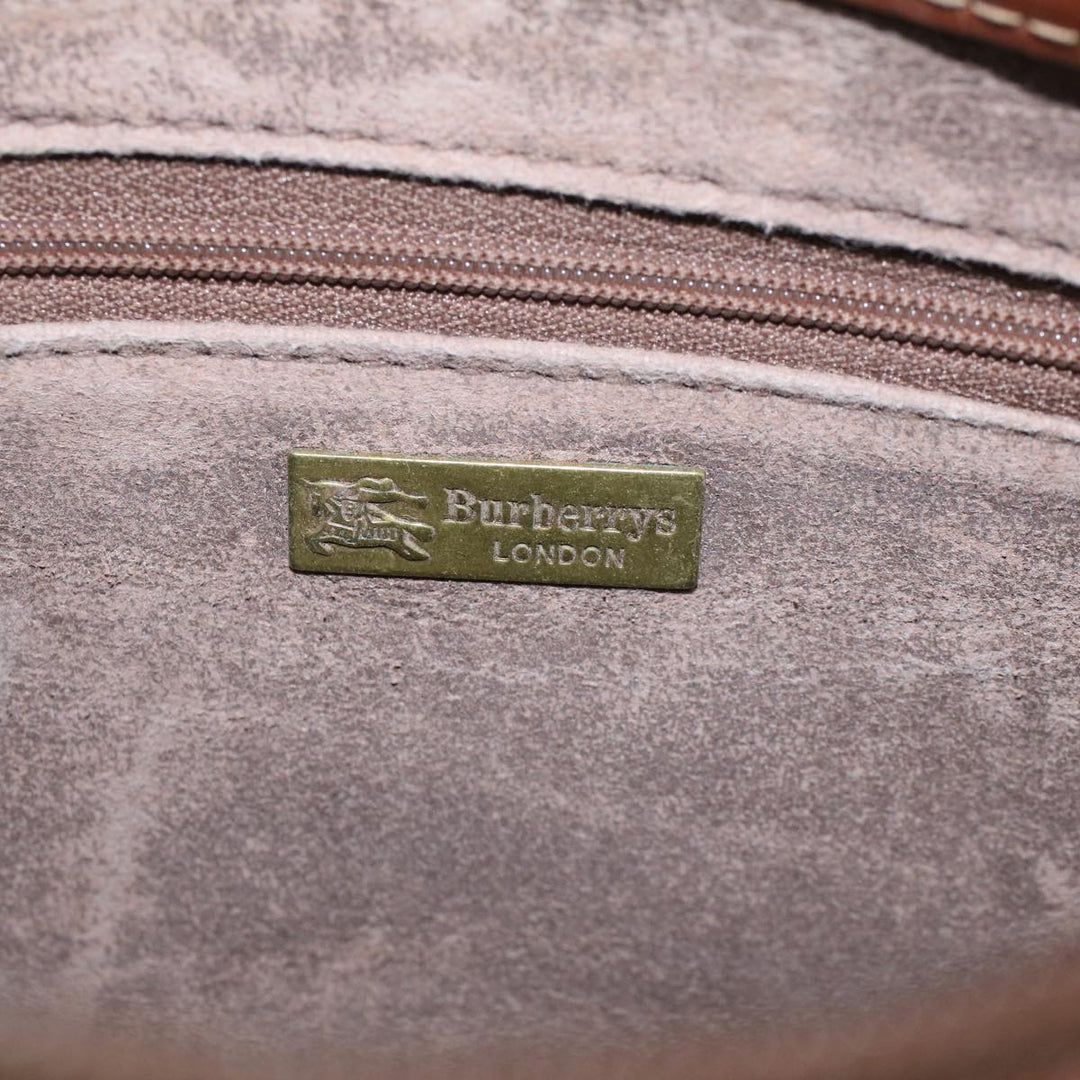 BURBERRY s Nova Check Clutch Bag Pvc Leather Beige Black Auth 54026