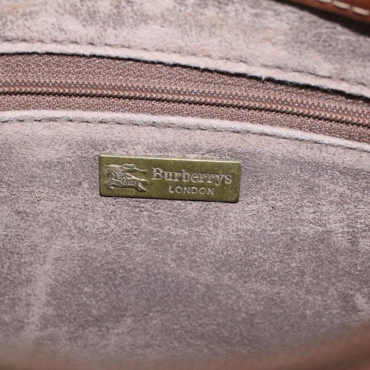 BURBERRY s Nova Check Clutch Bag Pvc Leather Beige Black Auth 54026