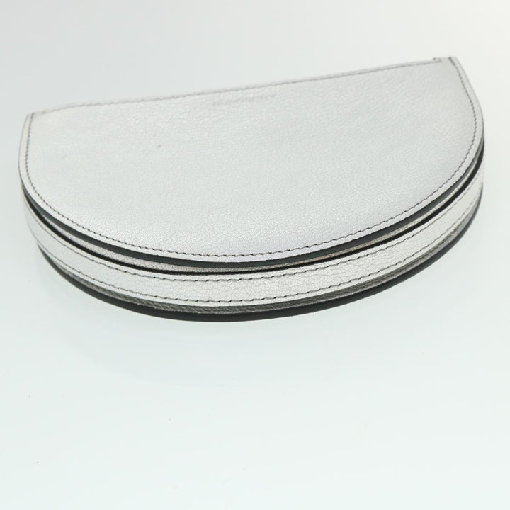 Burberry Olympia Chain Shoulder Bag Leather Silver Auth 54029