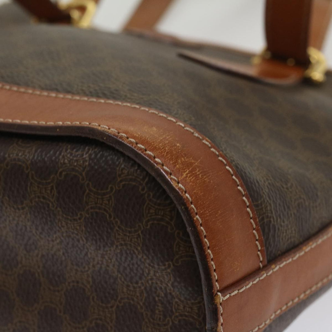 Celine Macadam Canvas Shoulder Bag PVC Leather Brown  54110