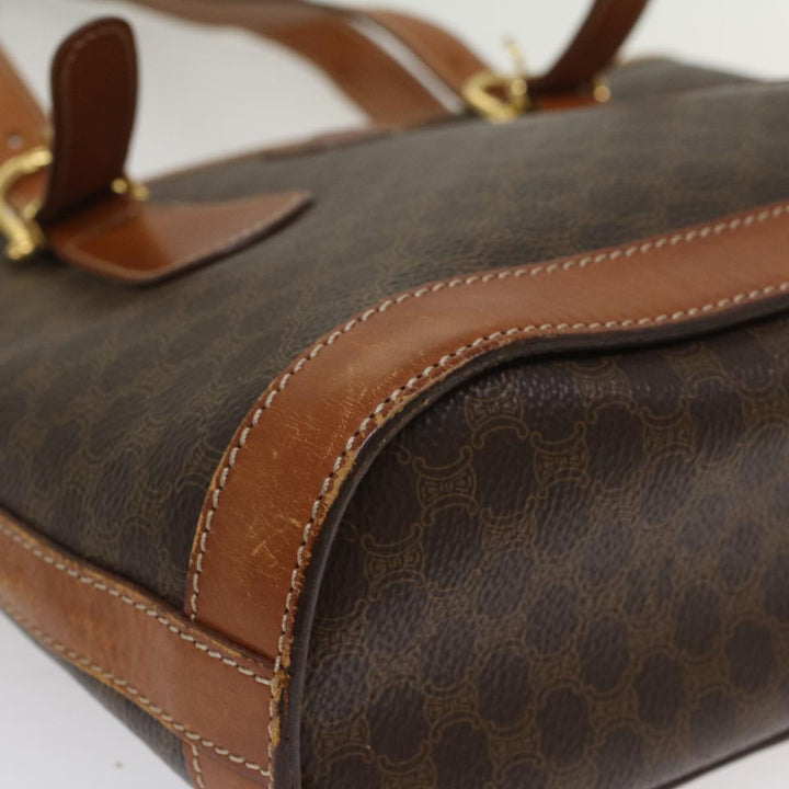 Celine Macadam Canvas Shoulder Bag PVC Leather Brown  54110