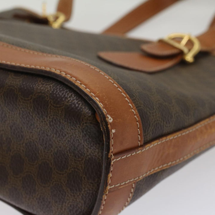 Celine Macadam Canvas Shoulder Bag PVC Leather Brown  54110