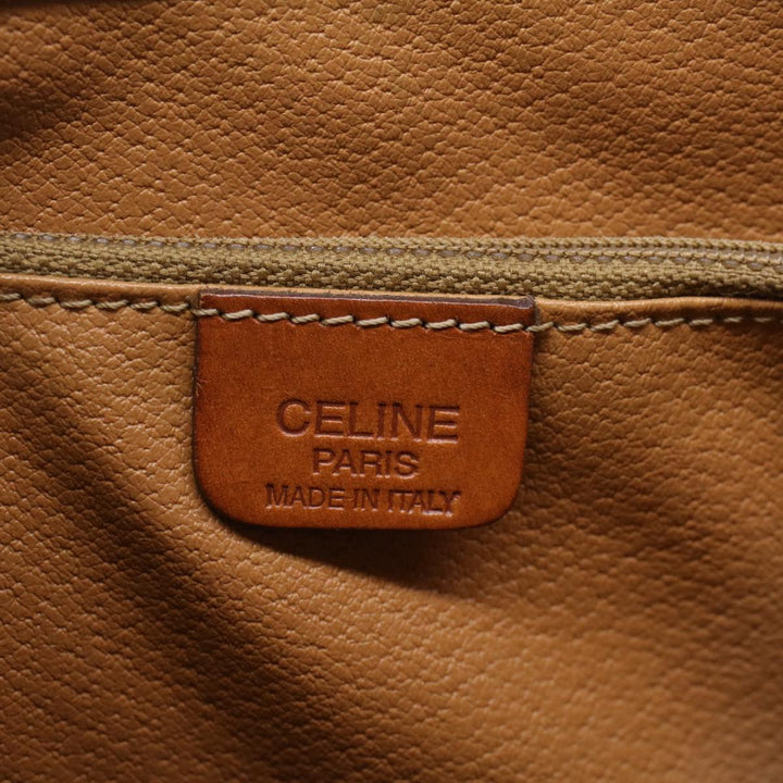 Celine Macadam Canvas Shoulder Bag PVC Leather Brown  54110