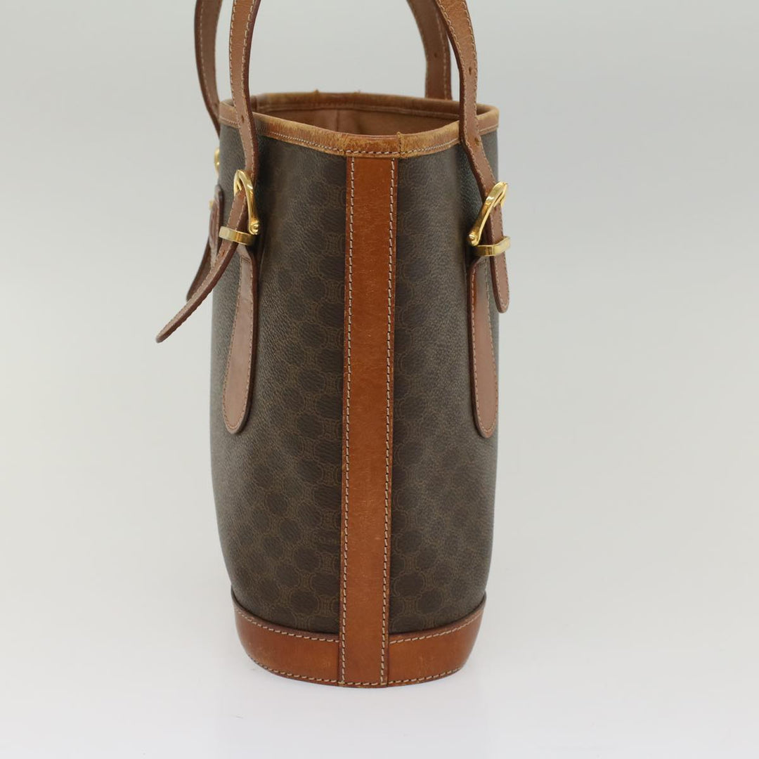 Celine Macadam Canvas Shoulder Bag PVC Leather Brown  54110