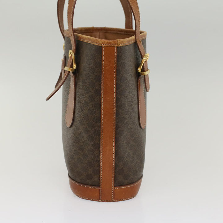 Celine Macadam Canvas Shoulder Bag PVC Leather Brown  54110