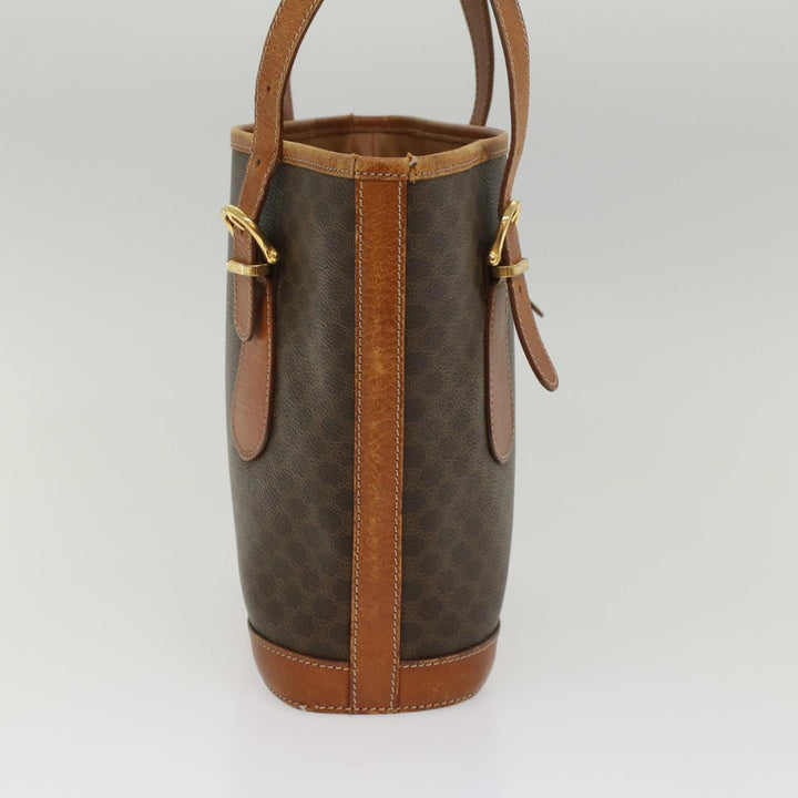 Celine Macadam Canvas Shoulder Bag PVC Leather Brown  54110