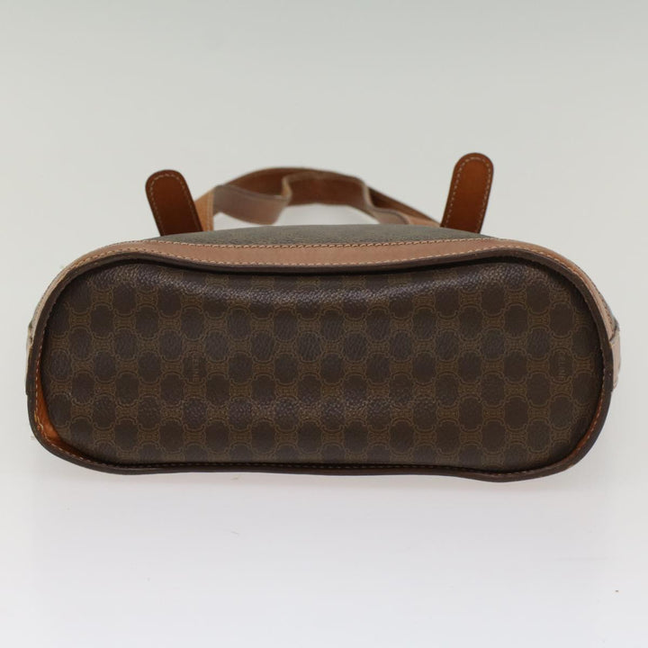 Celine Macadam Canvas Shoulder Bag PVC Leather Brown  54110