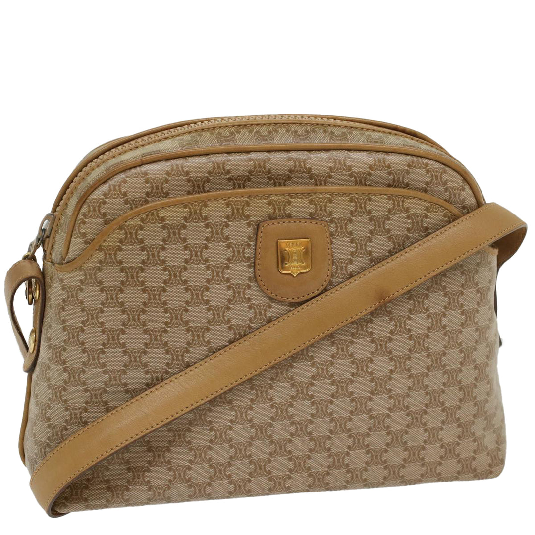 Celine Macadam Canvas Shoulder Bag Beige  54135