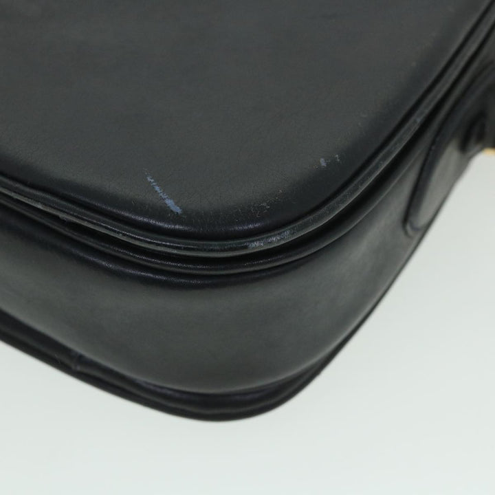 Celine Shoulder Bag Leather Black Auth 54184