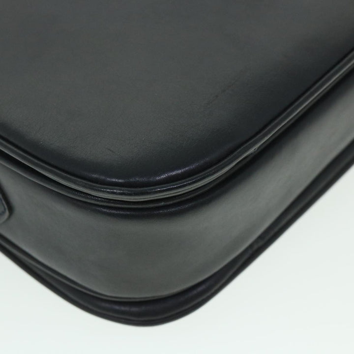 Celine Shoulder Bag Leather Black Auth 54184