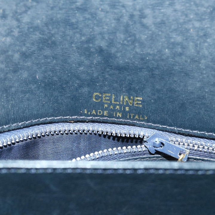 Celine Shoulder Bag Leather Black Auth 54184