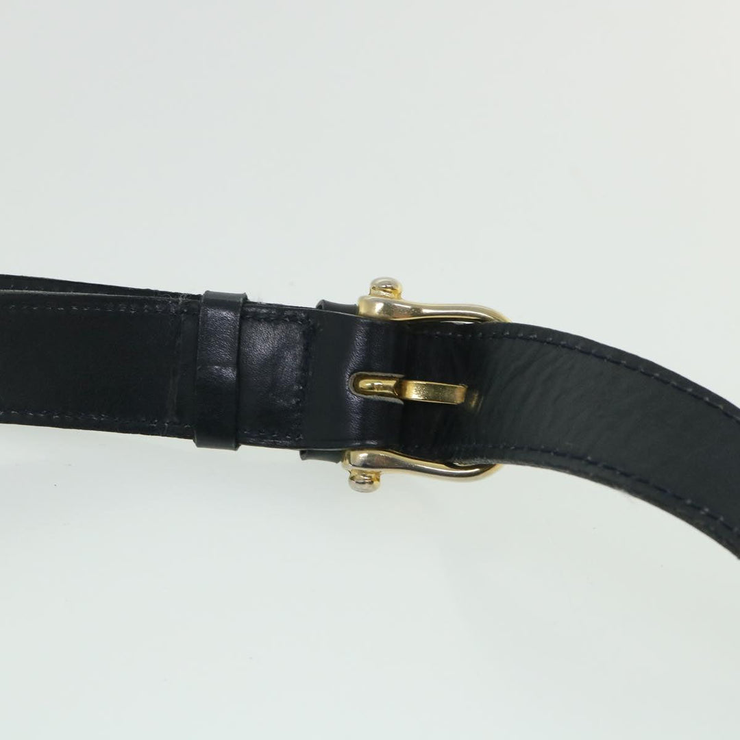 Celine Shoulder Bag Leather Black Auth 54184